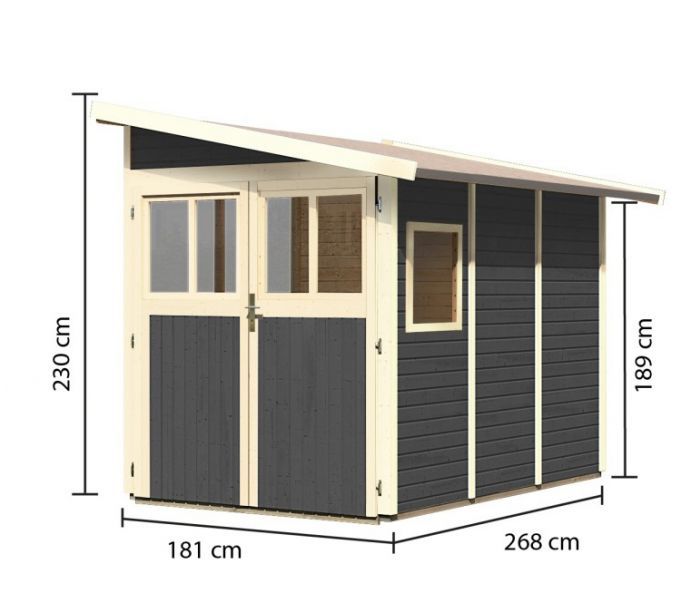 Dřevěný zahradní domek Karibu WANDLITZ 3 (73073) terragrau