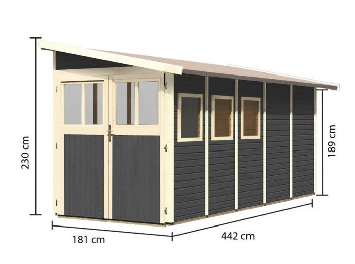 Dřevěný zahradní domek Karibu WANDLITZ 5 (73075) terragrau