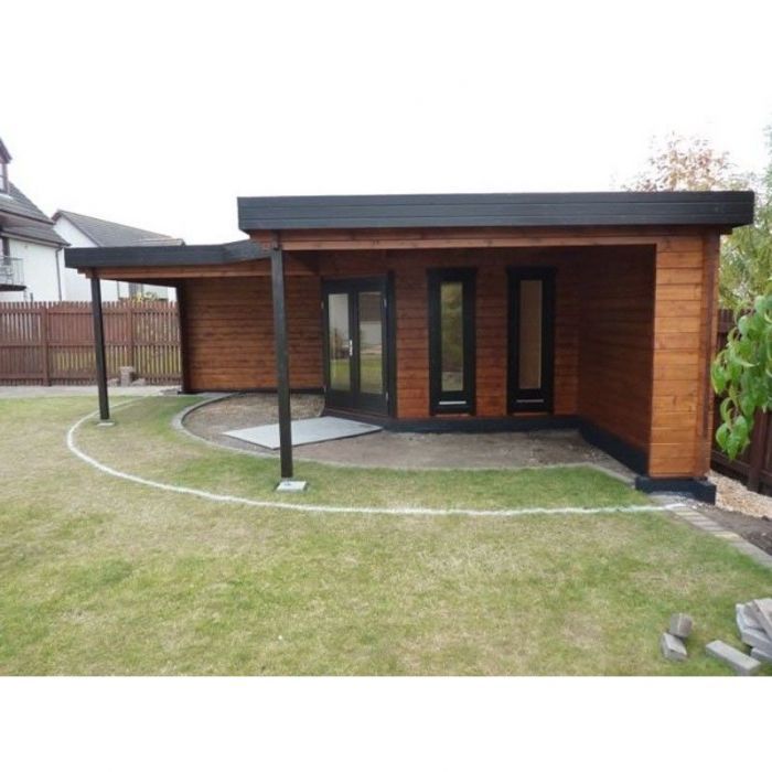 Zahradní domek Jutka 360x360 s terasou a přístřeškem