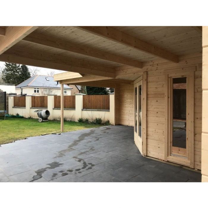 Zahradní domek Jutka 360x360 s terasou a přístřeškem