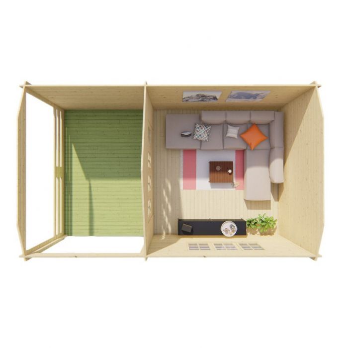 Zahradní domek Torkel 400x400 s terasou