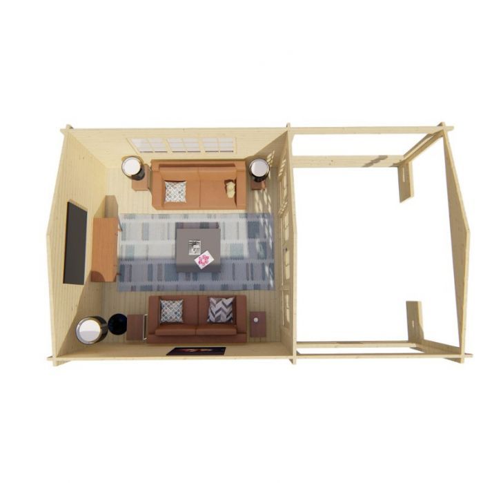 Zahradní domek Leeds 420x420 s terasou