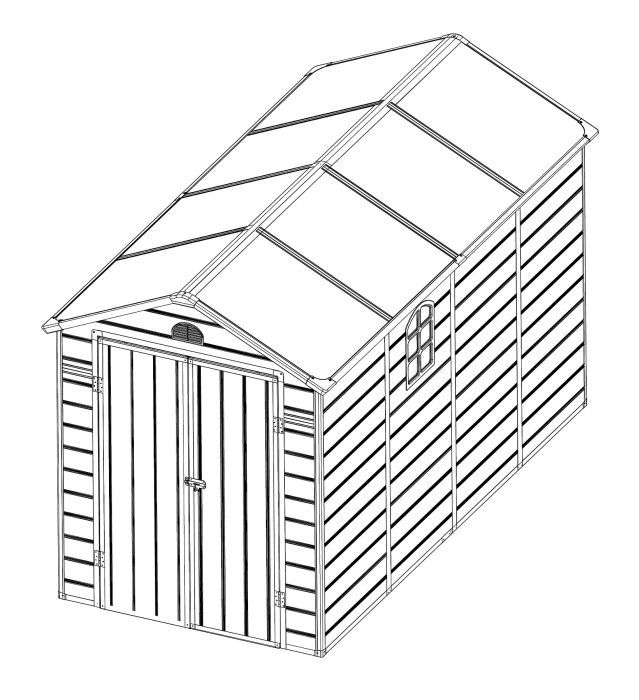 Zahradní plastový domek Lanitplast LONGFORD 6x12