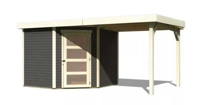 Zahradní domek Karibu SCHWANDORF 5 přístavek 240 cm (77747) terragrau