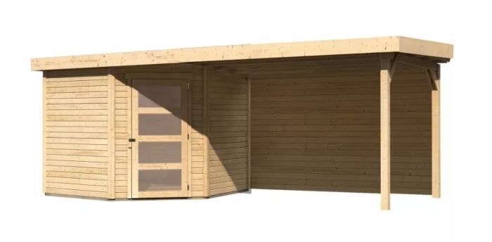 Zahradní domek Karibu SCHWANDORF 5 přístavek 280 cm včetně zadní stěny (9218) natur