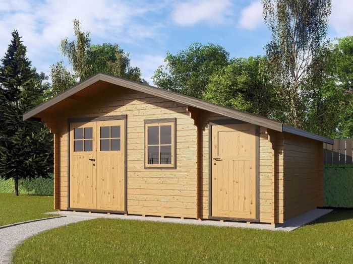 Zahradní domek Zita 490x350 Ekonomik, dvoukřídlé dveře