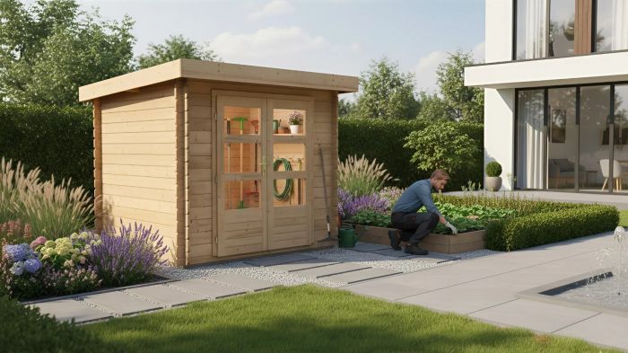 Dřevěný zahradní domek Karibu BASTRUP 4 (73286) natur