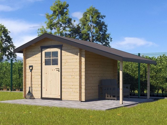 Zahradní domek Albert 250x250 Ekonomik s přístřeškem