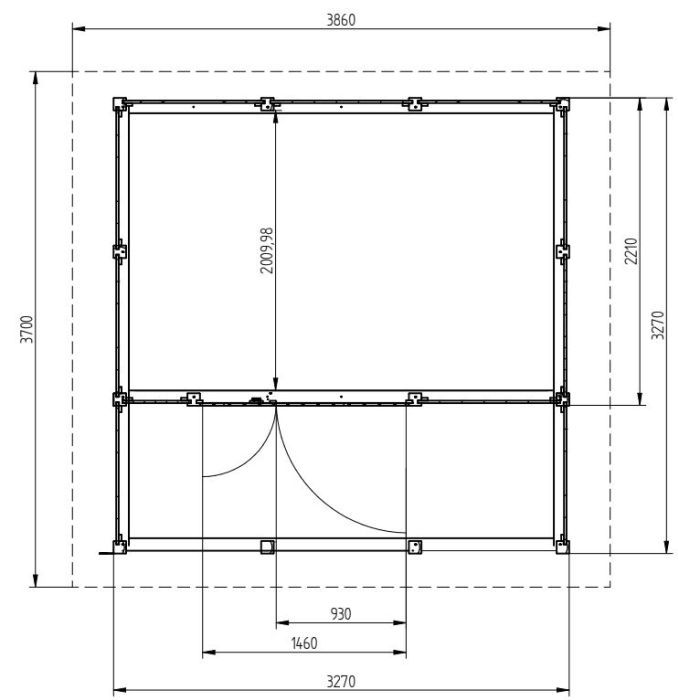 Zahradní domek A3322 Plus s terasou (6.3 + 3.1 m2)