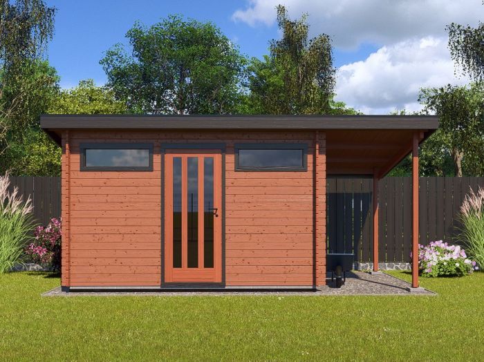 Zahradní domek Artur 350x250 Ekonomik s přístřeškem