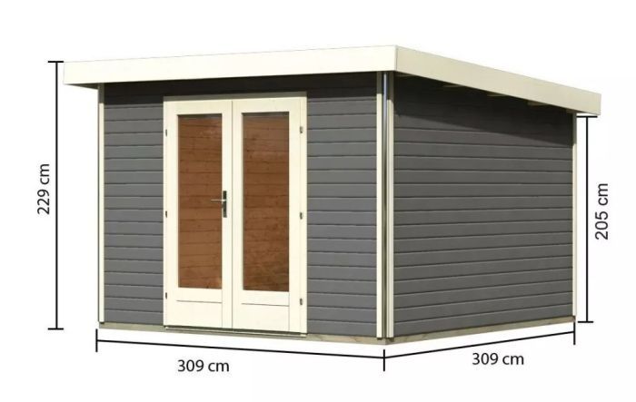 Zahradní domek Karibu RADEBURG 1 (31463) terragrau
