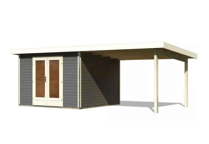 Zahradní domek Karibu RADEBURG 1 přístavek 330 cm (31465) terragrau