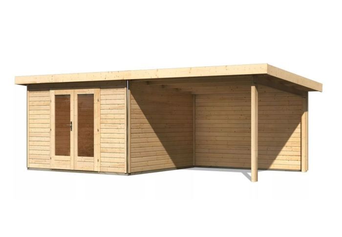 Zahradní domek Karibu RADEBURG 1 přístavek 330 cm včetně zadní stěny (31472) natur