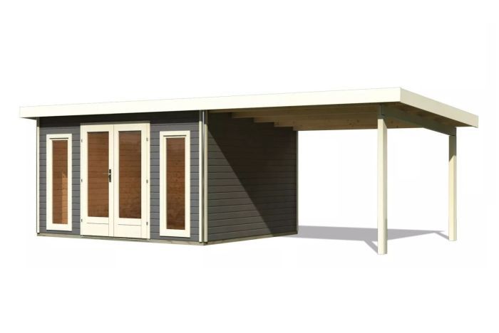 Zahradní domek Karibu RADEBURG 2 přístavek 330 cm (31481) terragrau