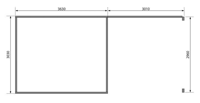 Zahradní domek Karibu RADEBURG 2 přístavek 330 cm včetně zadní stěny (31483) terragrau
