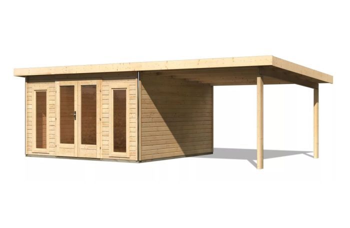 Zahradní domek Karibu RADEBURG 3 přístavek 330 cm (31486) natur