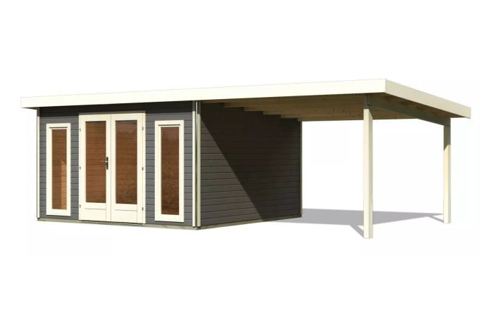 Zahradní domek Karibu RADEBURG 3 přístavek 330 cm (31487) terragrau