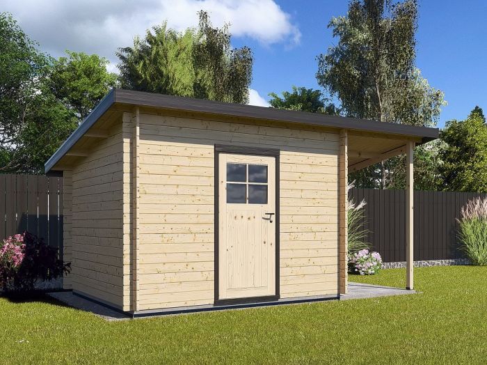 Zahradní domek Robin 350x200 Ekonomik s přístřeškem