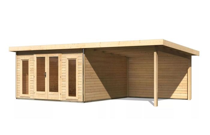 Zahradní domek Karibu RADEBURG 3 přístavek 330 cm včetně zadní stěny (31488) natur
