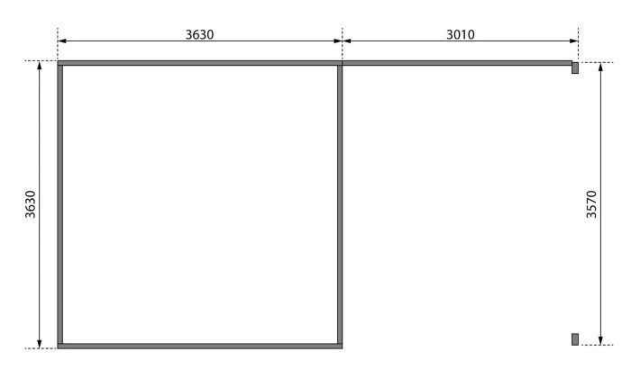 Zahradní domek Karibu RADEBURG 3 přístavek 330 cm včetně zadní stěny (31489) terragrau