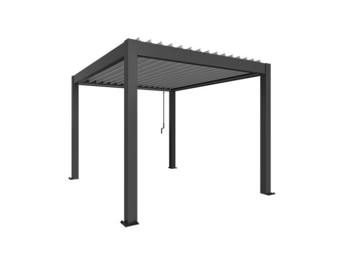 Zahradní hliníková pergola 300x350, tmavě šedá/stříbrná metalíza - Biohort