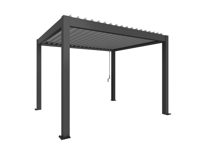 Zahradní hliníková pergola 350x300, tmavě šedá/stříbrná metalíza - Biohort