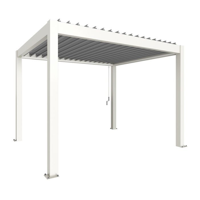 Zahradní hliníková pergola 350x300, bílá/stříbrná metalíza - Biohort