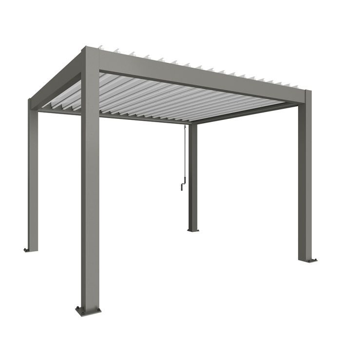 Zahradní hliníková pergola 350x300, šedý křemen metalíza/bílá - Biohort