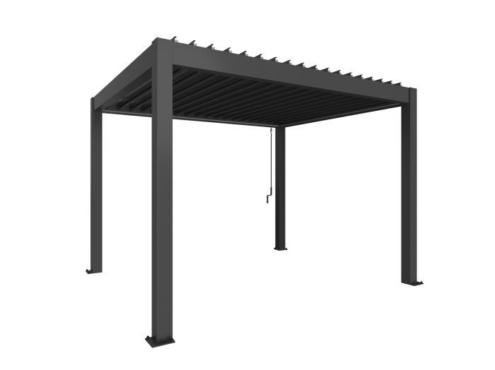 Zahradní hliníková pergola 350x300, tmavě šedá metalíza - Biohort