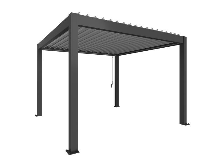 Zahradní hliníková pergola 350x350, tmavě šedá/stříbrná metalíza - Biohort