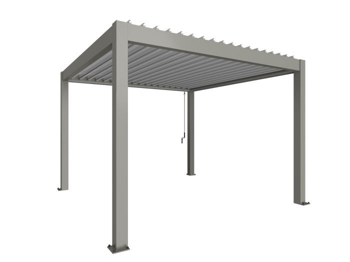 Zahradní hliníková pergola 350x350, šedý křemen/stříbrná metalíza - Biohort