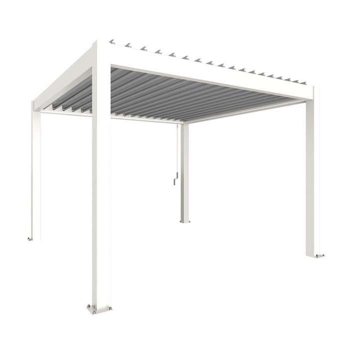 Zahradní hliníková pergola 350x350, bílá/stříbrná metalíza - Biohort