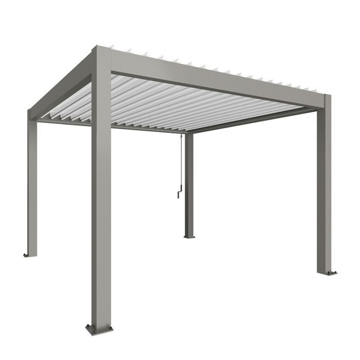 Zahradní hliníková pergola 350x350, šedý křemen metalíza/bílá - Biohort
