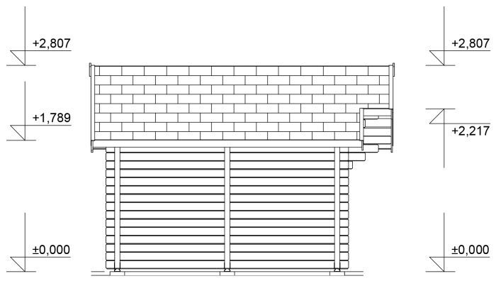 Zahradní domek Zita 440x300 Ekonomik s přístřeškem