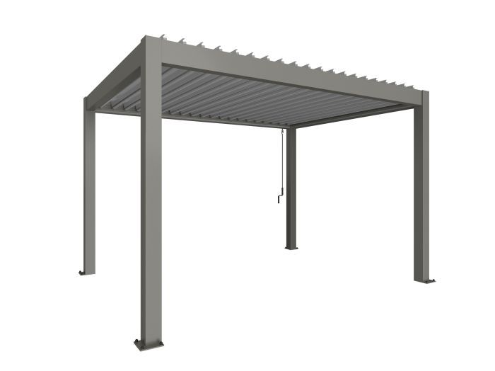 Zahradní hliníková pergola 400x300, šedý křemen/stříbrná metalíza - Biohort