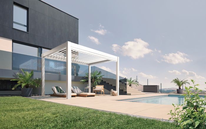 Zahradní hliníková pergola 400x300, bílá - Biohort