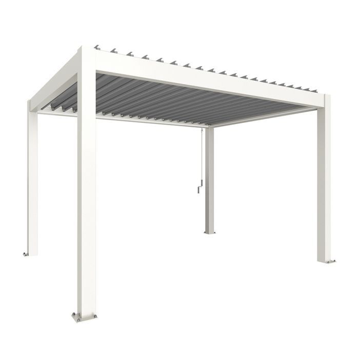 Zahradní hliníková pergola 400x300, bílá/stříbrná metalíza - Biohort