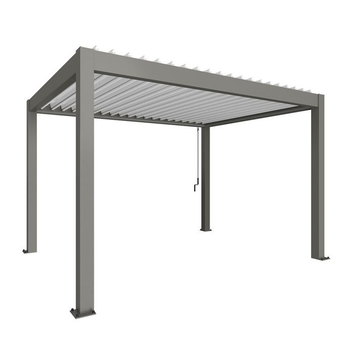 Zahradní hliníková pergola 400x300, šedý křemen metalíza/bílá - Biohort