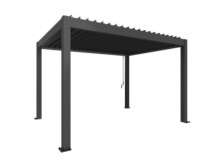 Zahradní hliníková pergola 400x300, tmavě šedá metalíza - Biohort