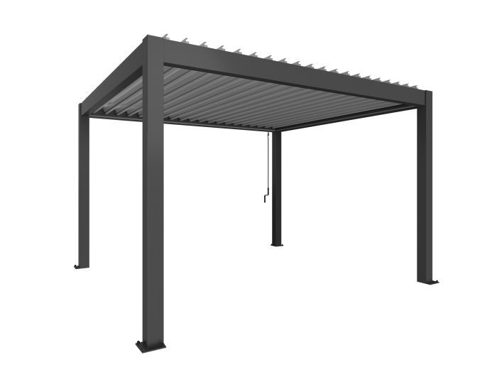 Zahradní hliníková pergola 400x350, tmavě šedá/stříbrná metalíza - Biohort
