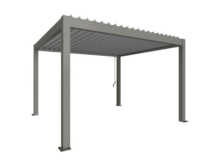 Zahradní hliníková pergola 400x350, šedý křemen/stříbrná metalíza - Biohort
