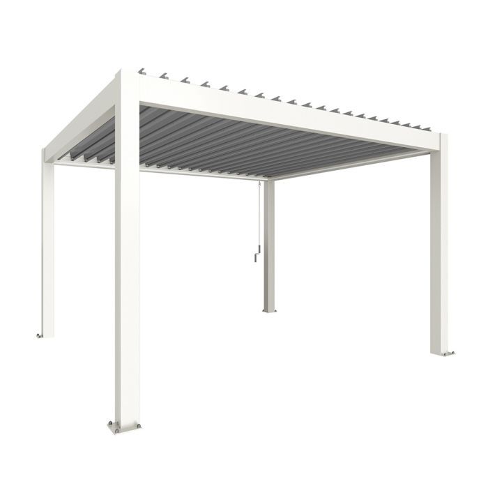 Zahradní hliníková pergola 400x350, bílá/stříbrná metalíza - Biohort