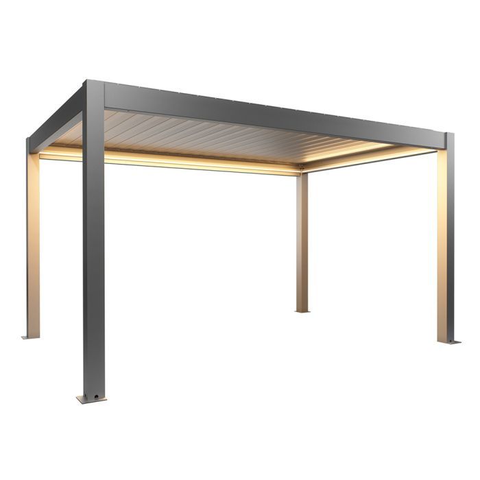 Zahradní hliníková pergola 450x300, šedý křemen metalíza - Biohort