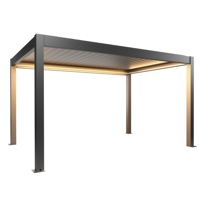 Zahradní hliníková pergola 450x300, tmavě šedá metalíza - Biohort