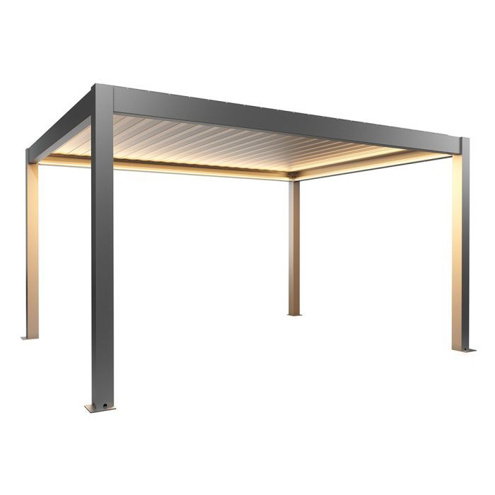 Zahradní hliníková pergola 450x350, šedý křemen metalíza - Biohort