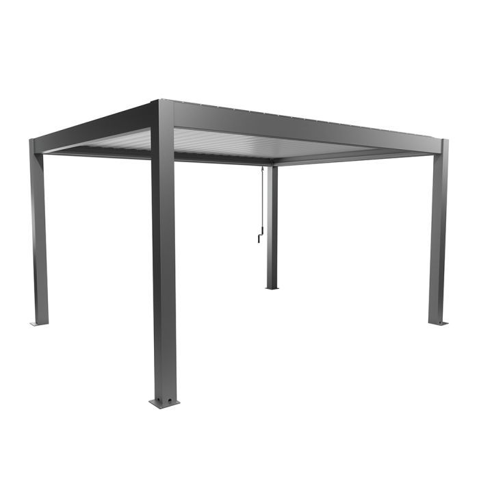 Zahradní hliníková pergola 450x350, šedý křemen metalíza/bílá - Biohort