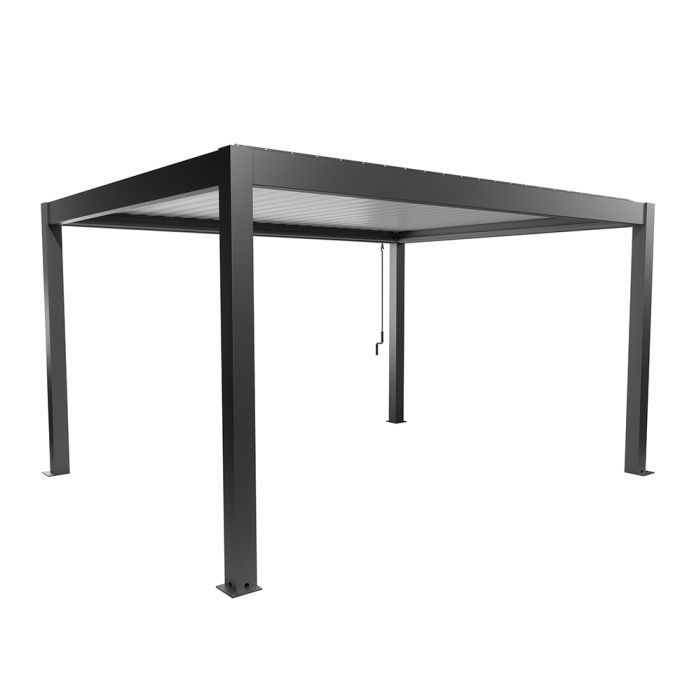 Zahradní hliníková pergola 450x350, tmavě šedá metalíza/bílá - Biohort