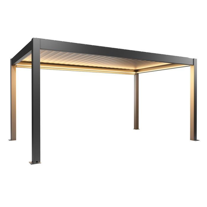 Zahradní hliníková pergola 500x300, tmavě šedá metalíza - Biohort