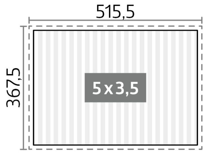 Zahradní hliníková pergola 500x350