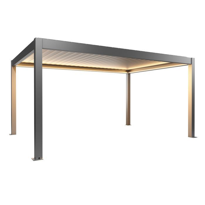 Zahradní hliníková pergola 500x350, šedý křemen metalíza - Biohort